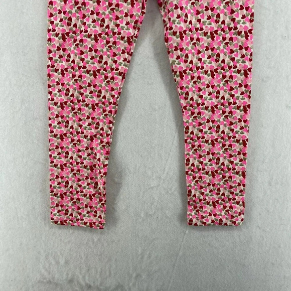Max Studio Leggings Kids Girl's Sz S 5-6 Pink Gold Heart Print Stretch Slim Fit - Picture 7 of 12